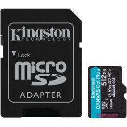 Карта памяті Kingston 512GB C10 UHS-I U3 A2 V30 R200/W160MB/s + SD (SDCG4/512GB)