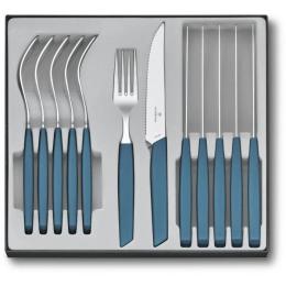 Набір столових приборів Victorinox Swiss Modern Table Set 12 шт Steak Blue (6.9096.12W2.12)