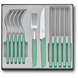 Набір столових приборів Victorinox Swiss Modern Table Set 12 шт Steak Mint (6.9096.12W41.12)
