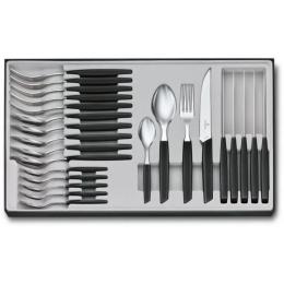 Набір столових приборів Victorinox Swiss Modern Table Set 24 шт Steak Black (6.9093.12W.24)