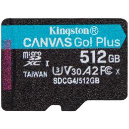 Карта памяті Kingston 512GB microSDXC сlass 10 UHS-I U3 V30 A2 Canvas Go Plus G4 (SDCG4/512GBSP)