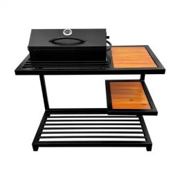 Мангал Україна MLB9-4CP в стилі лофт на дровнику з полицей на 9 шампурів 4 мм