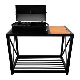 Мангал Україна MLB9-4CX у стилі лофт на дровниці на 9 шампурів 4 мм