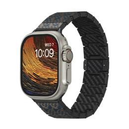 Ремінець для смарт-годинника Pitaka Chroma Carbon Band Dreamland Stairs for Apple Watch 49/45/44mm Blue Copper