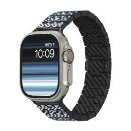 Ремінець для смарт-годинника Pitaka Dreamland Mosaic Chroma Carbon Band для Apple Watch 49/45/44mm Black White