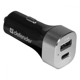 Автомобільний адаптер для телефона Defender UCG-01 Black (83569) 2xUSB 5.4А