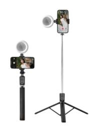 Селфі-палиця Infinity Z6D Extended Led кільце Black