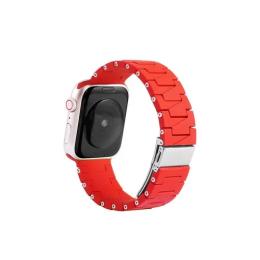 Ремінець для смарт-годинника Infinity Silicone-steel buckle для Apple Watch 38/40/41mm Red