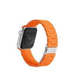Ремінець для смарт-годинника Infinity Silicone-steel buckle для Apple Watch 38/40/41mm Orange
