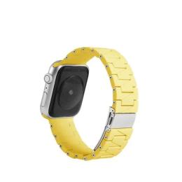 Ремінець для смарт-годинника Infinity Silicone-steel buckle для Apple Watch 42/44/45mm Yellow