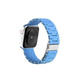 Ремінець для смарт-годинника Infinity Silicone-steel buckle для Apple Watch 42/44/45mm Navy Blue
