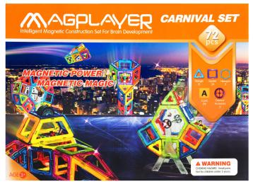 Конструктор Magplayer MPA-72 Dark Red магнітний