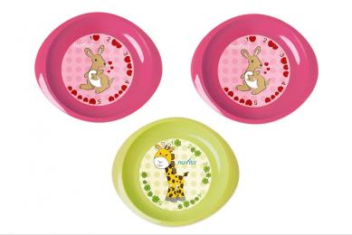 Набір тарілок Nuvita NV1428 Pink-Light Green 3шт., дитячі, дрібні