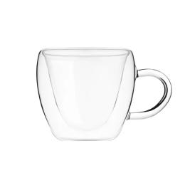 Набір чашок Ardesto AR2625GHL Transparent 2х250 мл, боросилікатне скло, з подвійними стінками і ручками