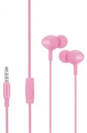 Дротові навушники XO S6 Pink вакуумні з мікрофоном