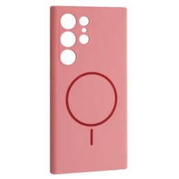 Чохол-накладка Infinity Silicone Case luxury + MagSafe for Samsung S24 Ultra Rose Pink