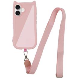 Чохол-накладка GETMAN TPU Cat with straps для Apple iPhone 16 Plus (6.7) Pink