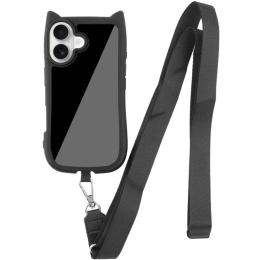 Чохол-накладка GETMAN TPU Cat with straps для Apple iPhone 16 (6.1) Black