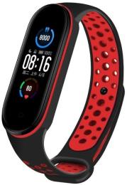 Ремінець для фітнес-браслету BeCover Vents Style для Xiaomi Mi Smart Band 7 Black Red (710506)
