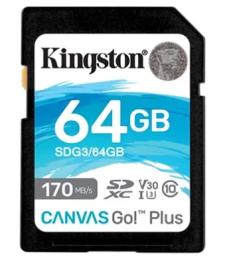 Карта памяті Kingston Canvas Go! Plus SDG3/64GB Black 64GB SD