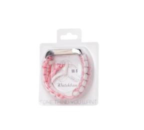 Ремінець для фітнес-браслету Caterpillar для Mi Band 5/6 Pink White (2000000301471)