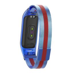 Ремінець для фітнес-браслету Infinity Milanese strip для Mi Band 5/6 Blue Red (2000000289472)