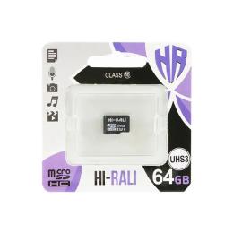 Карта памяті Hi-Rali HI-64GBSDU3CL10-00 Black 64GB microSDHC Class 10 UHS-I U3
