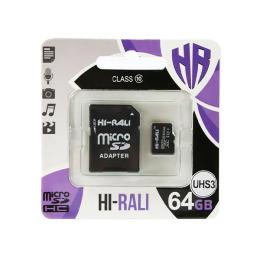 Карта памяті Hi-Rali HI-64GBSDU3CL10-01 Black 64GB microSDHC З адаптером Class 10 UHS-I U3