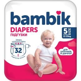 Підгузки Bambik Medium JUNIOR Розмір 5 (11-25 кг) 32 шт White (4823071652260)