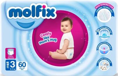Підгузки Molfix Трусики 3 midi 6-11 кг 60 шт (8690536842704)