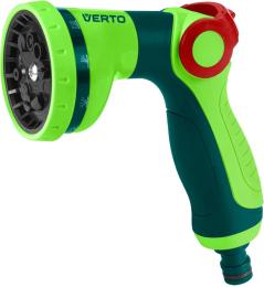 Зрошувач ручний Verto, пістолетний, 1/2-3/4, 10 функцій, регулювання напорурегулювання напору / розпилу води, тримач двокомпонентний