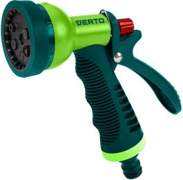 Зрошувач ручний Verto, пістолетний, 1/2-3/4, 6 функцій, регулювання напорурегулювання напору / розпилу води, тримач двокомпонентний