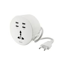 Мережевий фільтр Hoco C17 4.8A White 4USB