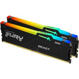 Оперативна память Kingston FURY 128GB (2x64GB) DDR5 5600 MHz CL36 Beast RGB EXPO Black (KF556C36BBEAK2-128)