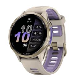 Смарт-годинник Garmin Forerunner 970 Soft Gold Titanium w. French Gray C. and French Gray/T. Indigo Band (010-02969-02/12)