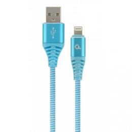 Дата-кабель Cablexpert Premium CC-USB2B-AMLM-2M-VW 2m USB(тато) - Lightning(тато) Blue