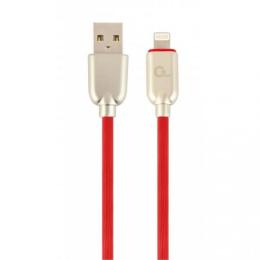 Дата-кабель Cablexpert Premium Rubber CC-USB2R-AMLM-2M-R 2m USB(тато) - Lightning(тато) Red