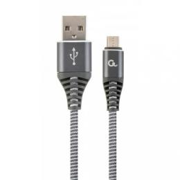 Дата-кабель Cablexpert Premium Cotton Braided CC-USB2B-AMMBM-1M-WB2 1m USB(тато) - microUSB(тато) Da