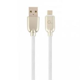 Дата-кабель Cablexpert Premium Rubber CC-USB2R-AMMBM-1M-W 1m USB(тато) - microUSB(тато) White
