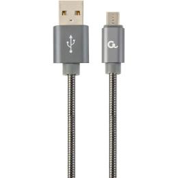 Дата-кабель Cablexpert Premium CC-USB2S-AMMBM-1M-BG 1m USB(тато) - microUSB(тато) Dark Gray