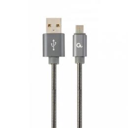Дата-кабель Cablexpert Premium CC-USB2S-AMMBM-2M-BG 2m USB(тато) - microUSB(тато) Dark Gray