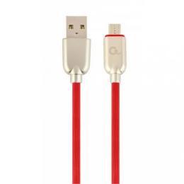 Дата-кабель Cablexpert Premium Rubber CC-USB2R-AMMBM-2M-R 2m USB(тато) - microUSB(тато) Red