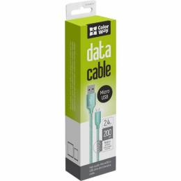 Дата-кабель ColorWay CW-CBUM009-MT 2m USB (тато) - microUSB (тато) Mint