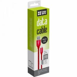 Дата-кабель ColorWay CW-CBUM009-RD 2m USB (тато) - microUSB (тато) Red