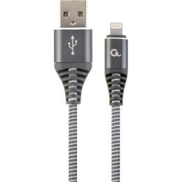 Дата-кабель Cablexpert Premium CC-USB2B-AMLM-1M-WB2 1m USB(тато) - Lightning(тато) Dark Gray