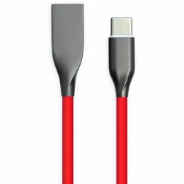 Дата-кабель PowerPlant CA911387 1m USB(тато) - USB Type C(тато) Red