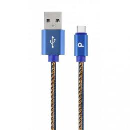 Дата-кабель Cablexpert Premium Denim CC-USB2J-AMCM-1M-BL 1m USB(тато) - USB Type C(тато) Blue