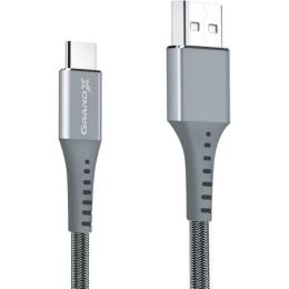 Дата-кабель Grand-X FC-12G 1.2m USB(тато) - USB Type C(тато) Dark Gray
