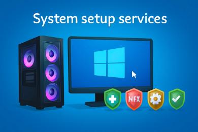 Збір ігрового ПК з встановленням ліцензійного Windows (електронний ключ), антивірусу, блокування реклами, драйверів та тестуванням системи