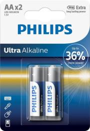 Батарейка Philips Ultra Alkaline LR6E2B/10 Dark Gray AA